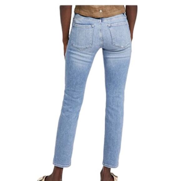 Frame - Le Garcon Mid-Rise Boyfriend Jean in Light Blue Overturn-size 25 - Picture 3 of 14